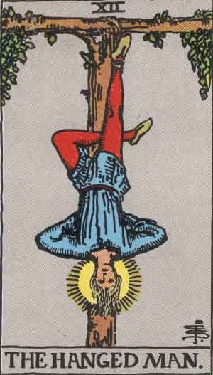 倒吊人 The Hanged Man 韋特塔羅牌面