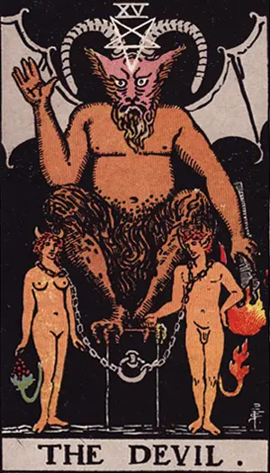 惡魔 The Devil 韋特塔羅牌面