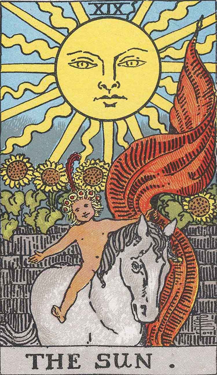 太陽 The Sun 韋特塔羅牌面
