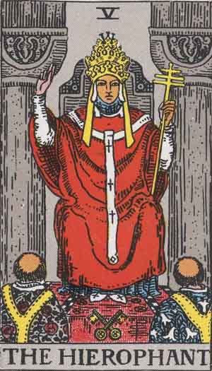 教皇 The Hierophant 韋特塔羅牌面